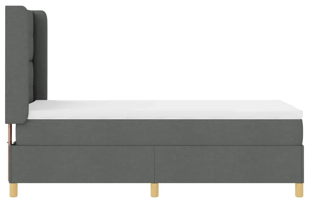 Cama Box com Colchão e LED vidaXL Cinza Escuro 90x200 cm Tecido