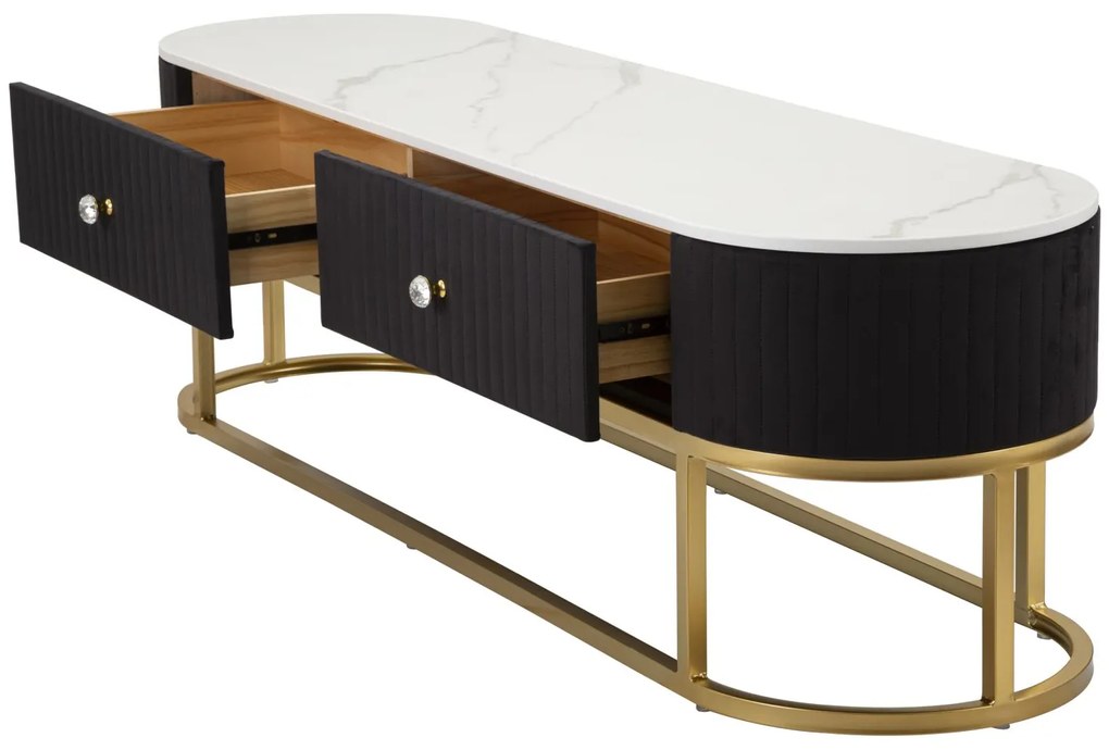 MÓVEL DE TV MONTPELLIER 150X42X45 CM PRETO E DOURADO