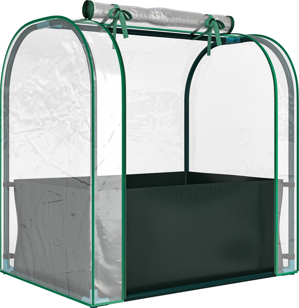 Outsunny Mini Estufa com Bolsa de Plantação Estufa Pequena Portátil para Interior e Exterior 68x50x70 cm Verde | Aosom Portugal