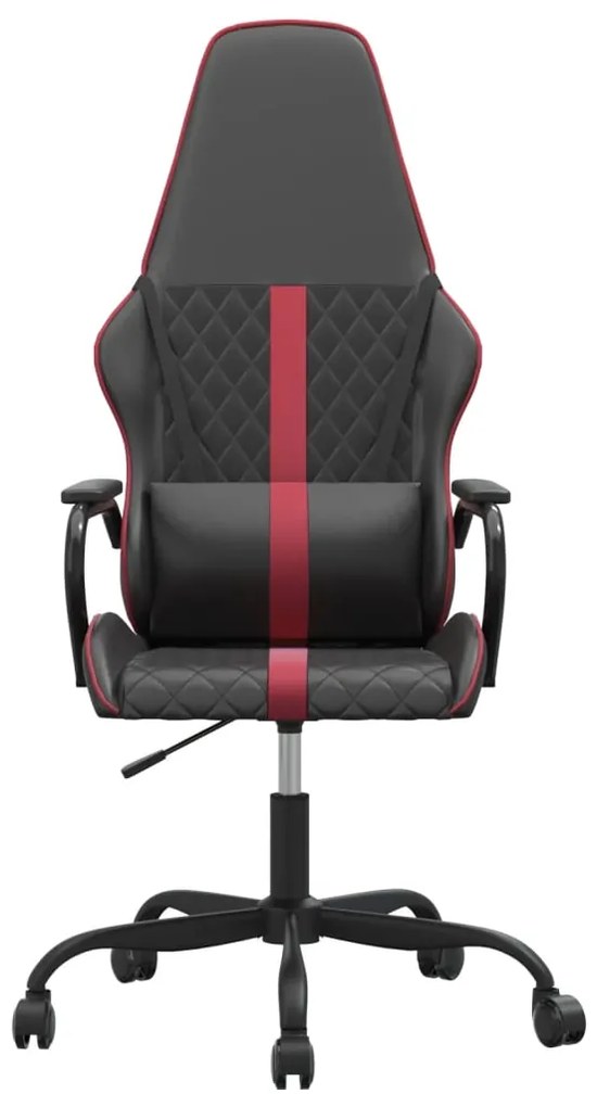 Cadeira gaming massagens couro artificial vermelho-tinto/preto