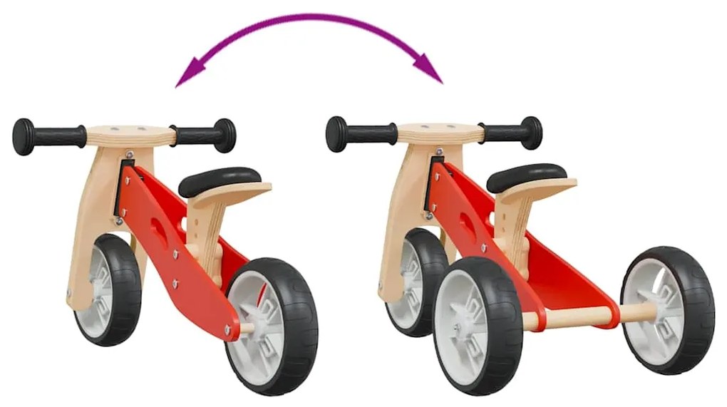 Bicicleta de equilíbrio p/ crianças 2 em 1 vermelho