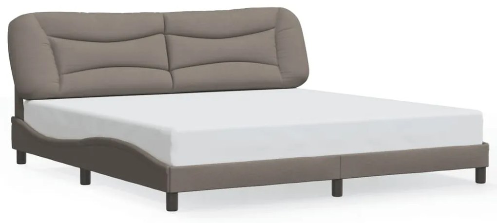 Estrutura de cama com LED sem colchão 200x200 cm tecido
