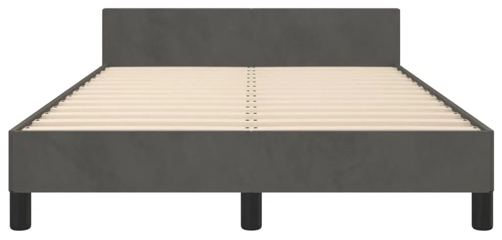 Estrutura de cama sem colchão 120x190 cm Veludo cinza escuro