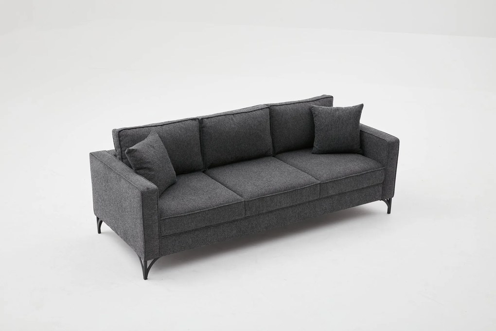 Sofá de 3 Lugares Berlin – Antracite – 220x83x91 cm