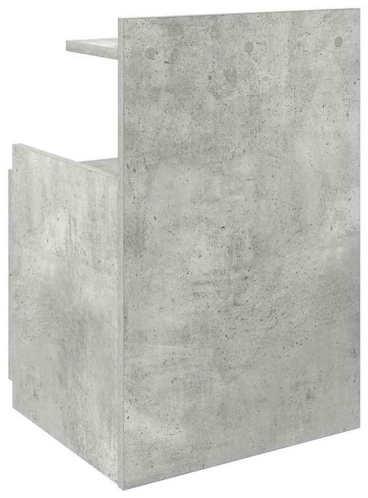 Mesa de cabeceira com 2 gavetas cinza concreto 40x36,5x62 cm
