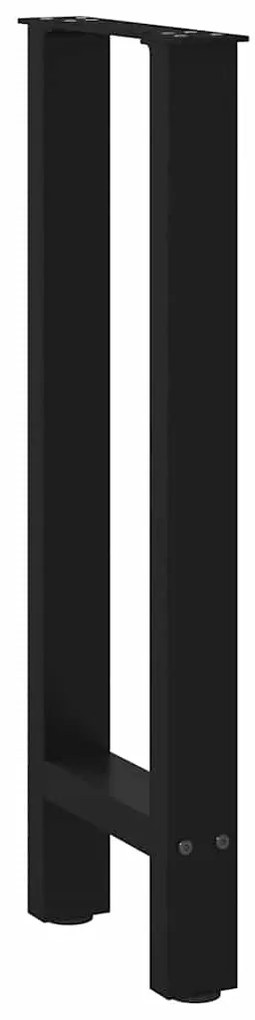 Pés de mesa de console pretos 2 peças 38x(72-73) cm aço