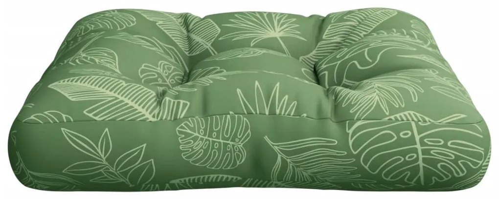 Almofadão para paletes 58x58x10 cm tecido oxford padrão folhas