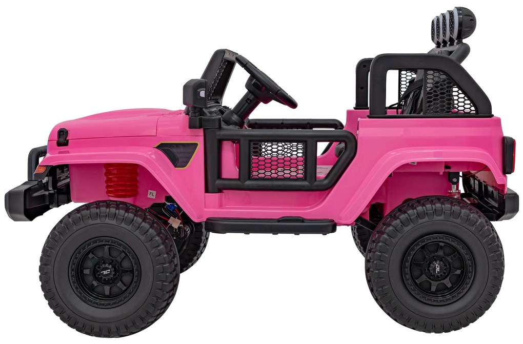 Jipe elétrico para Crianças OFF-ROAD 3.0 12V 4x4 Rodas Espuma EVA, Assento couro ecológico Rosa