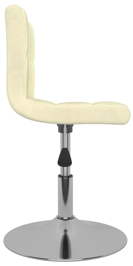 Cadeiras de jantar giratórias 2 pcs tecido cor creme