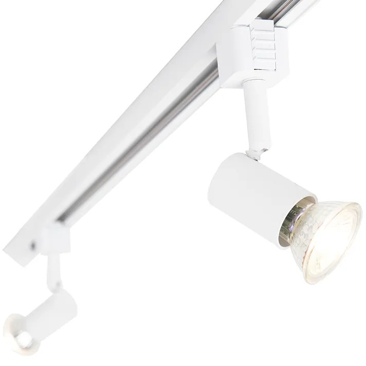 Sistema de calhas moderno com 5 focos monofásicos branco - Jeany