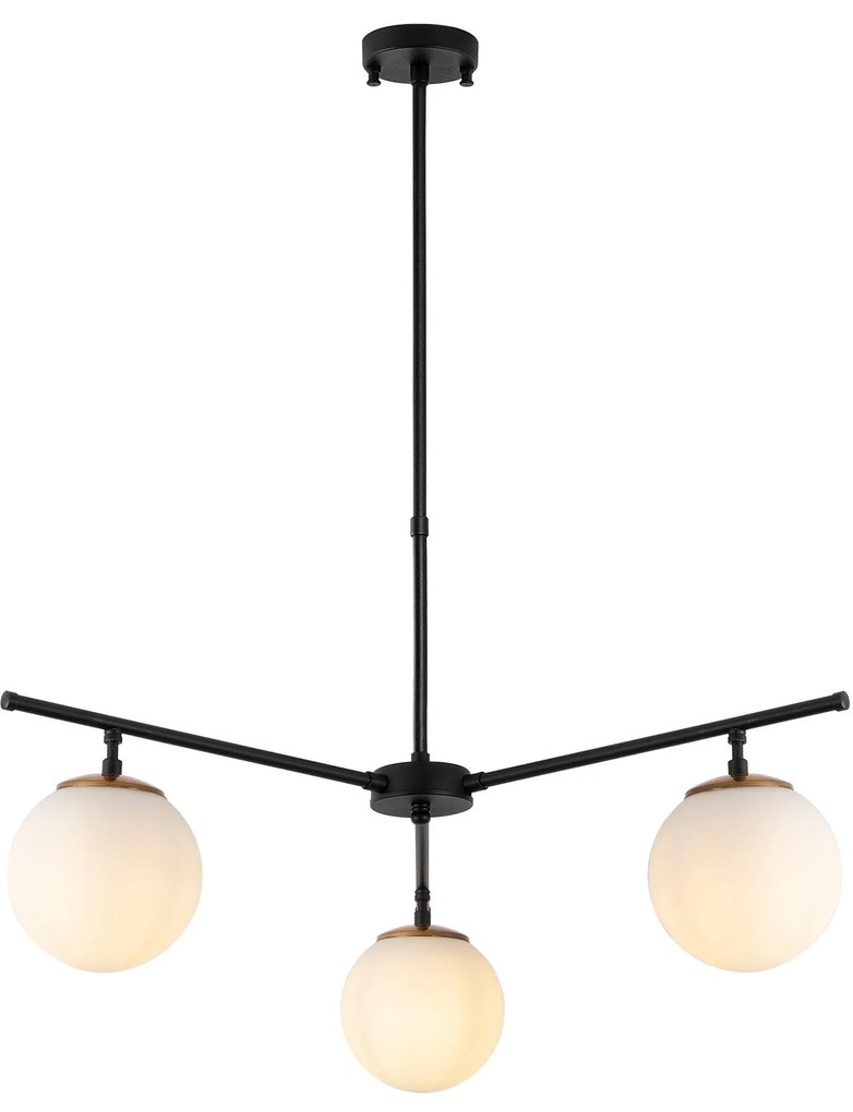 Candeeiro de Teto Atmaca – Preto, Dourado e Branco – 70 x 70 cm