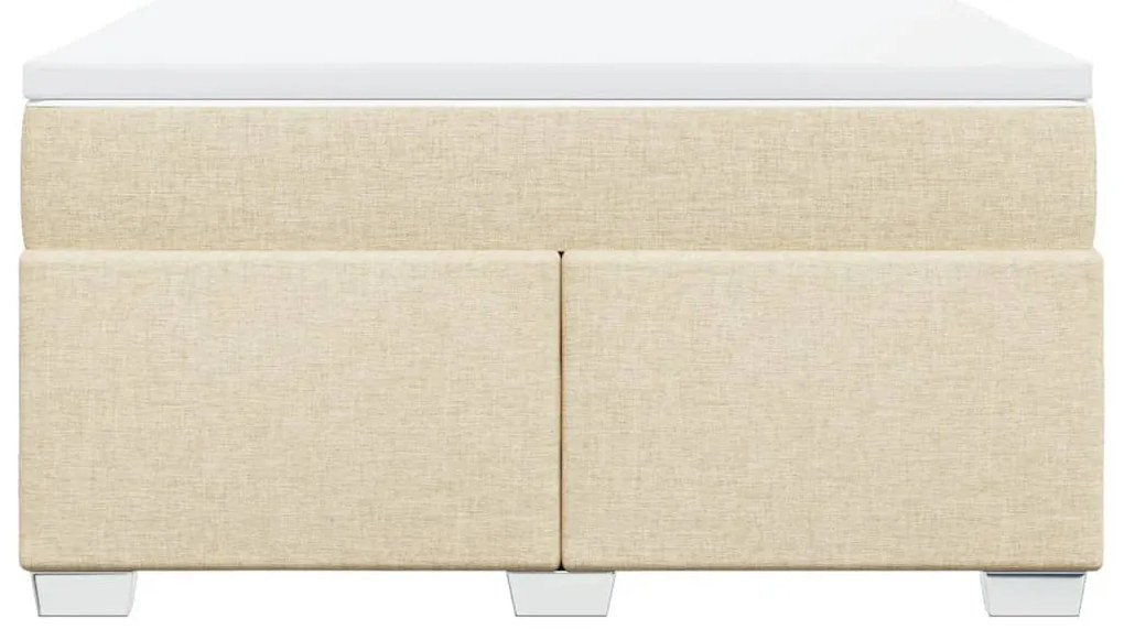 Cama com molas/colchão 140x200 cm tecido cor creme