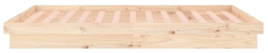 Estrutura de cama de casal c/ LED 135x190 cm madeira maciça
