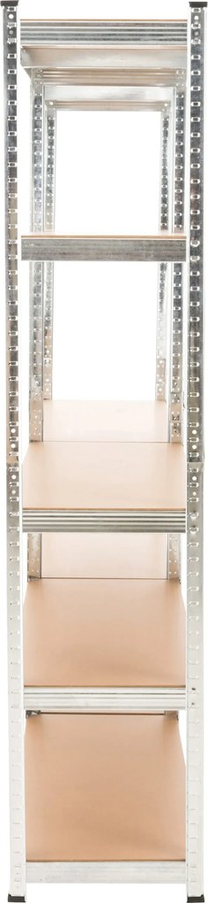 Conjunto de 2 prateleiras para cargas pesadas 90 x 40 x 180 cm Prateado