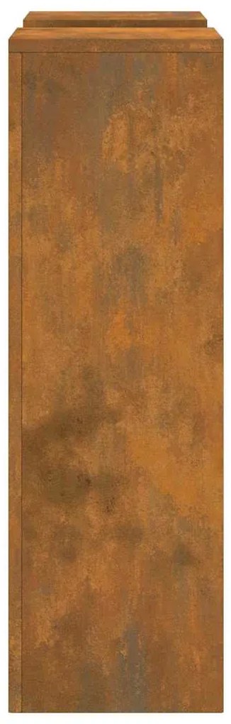 Suportes para Plantas ao Ar Livre Pilar 2 pcs 24x24x75 cm Aço Envelhec
