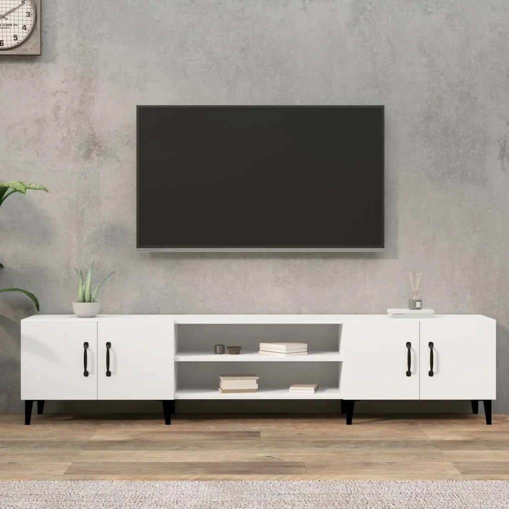 816264 vidaXL Móvel p/ TV 180x31,5x40 cm derivados de madeira branco