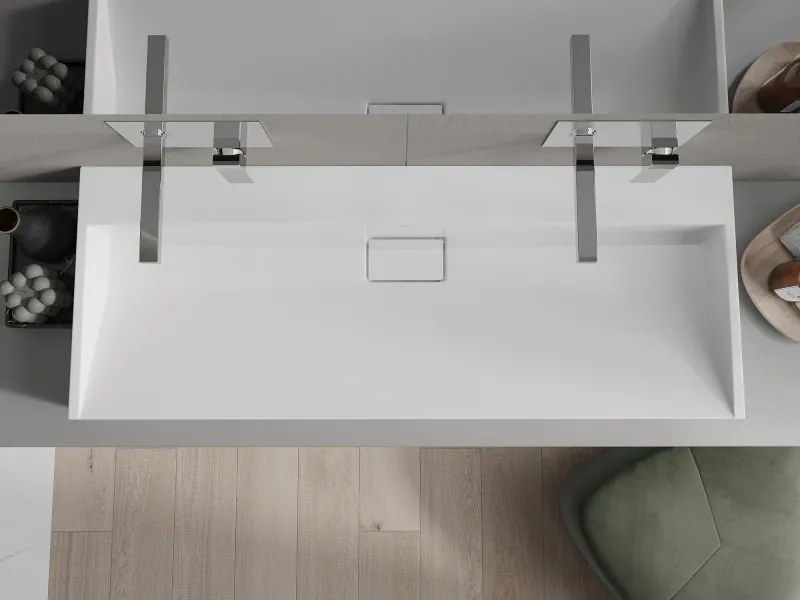 Mexen Ava lavatório sobre bancada de conglomerado B/O 120 x 46 cm, branco - 23011200