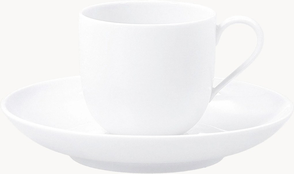 Chávenas de café expresso de porcelana artesanais com pires Urbino, conjunto de 2