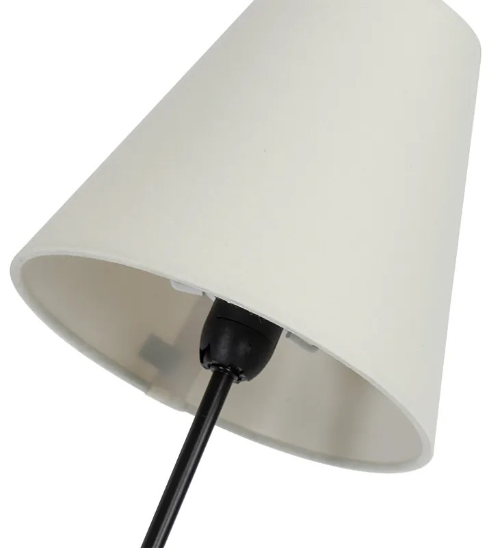 Candeeiro de pé design preto com abajures de tecido 3 luzes - Melis