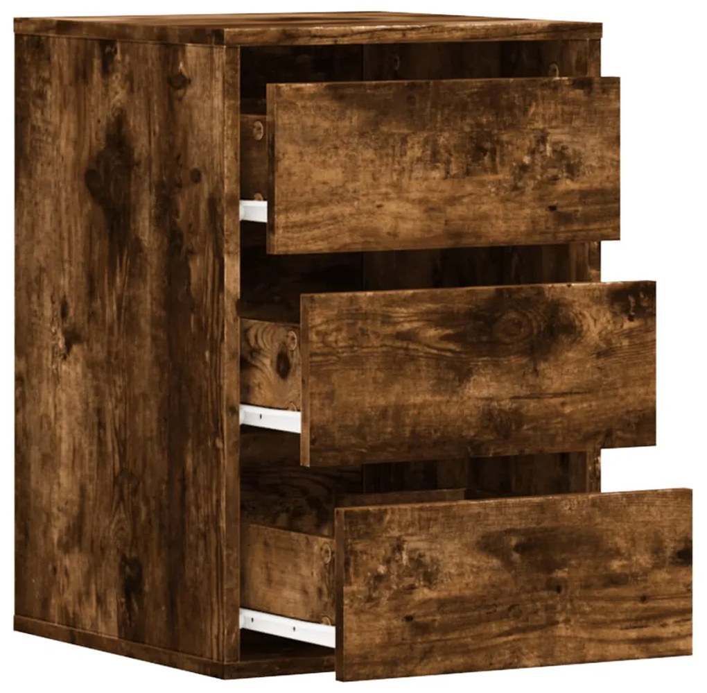Cómoda com 3 Gavetas - 40x41x58 cm - derivados de madeira - carvalho f