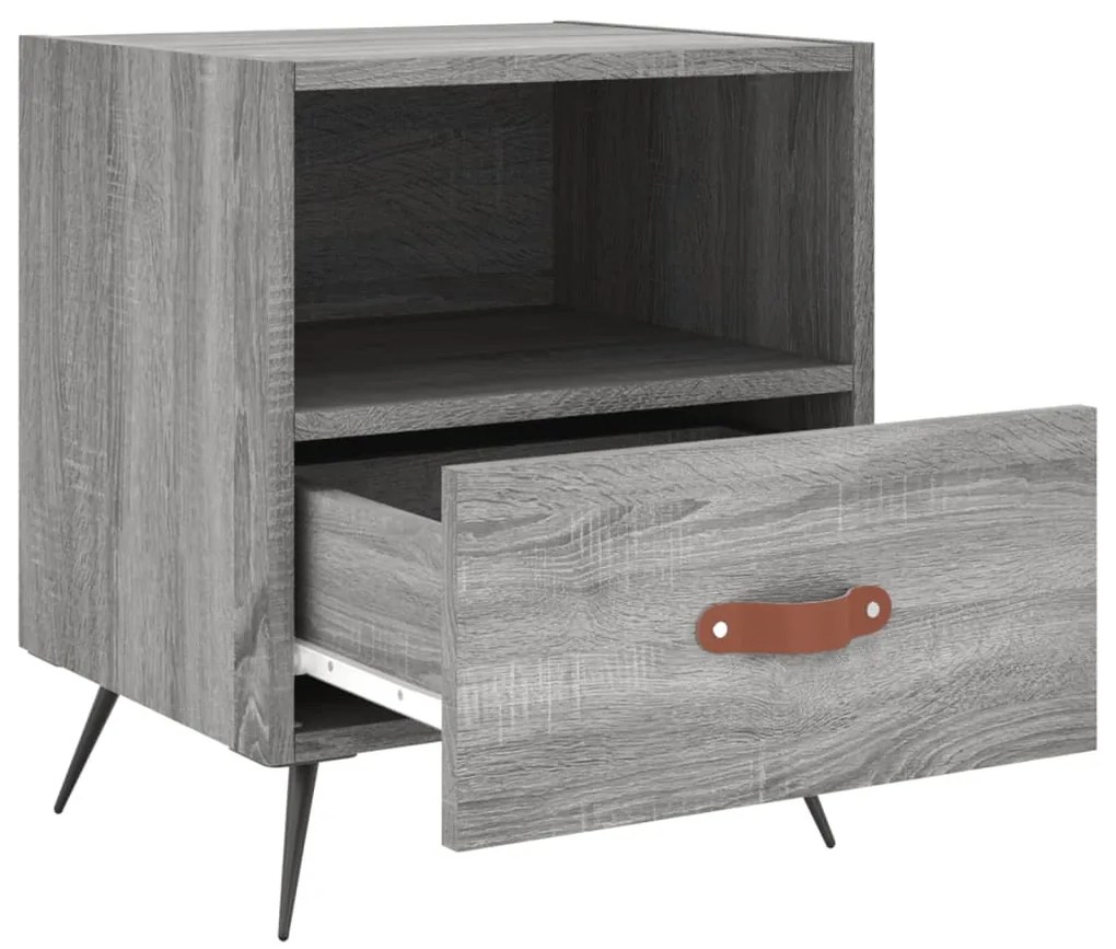 Mesas de cabeceira 2 pcs derivados de madeira sonoma cinza