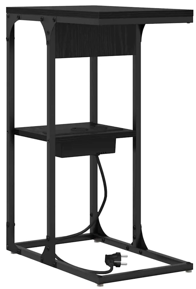 Mesa-de-cabeceira Carvalho Preto 41.5 x 26 x 60.5 cm