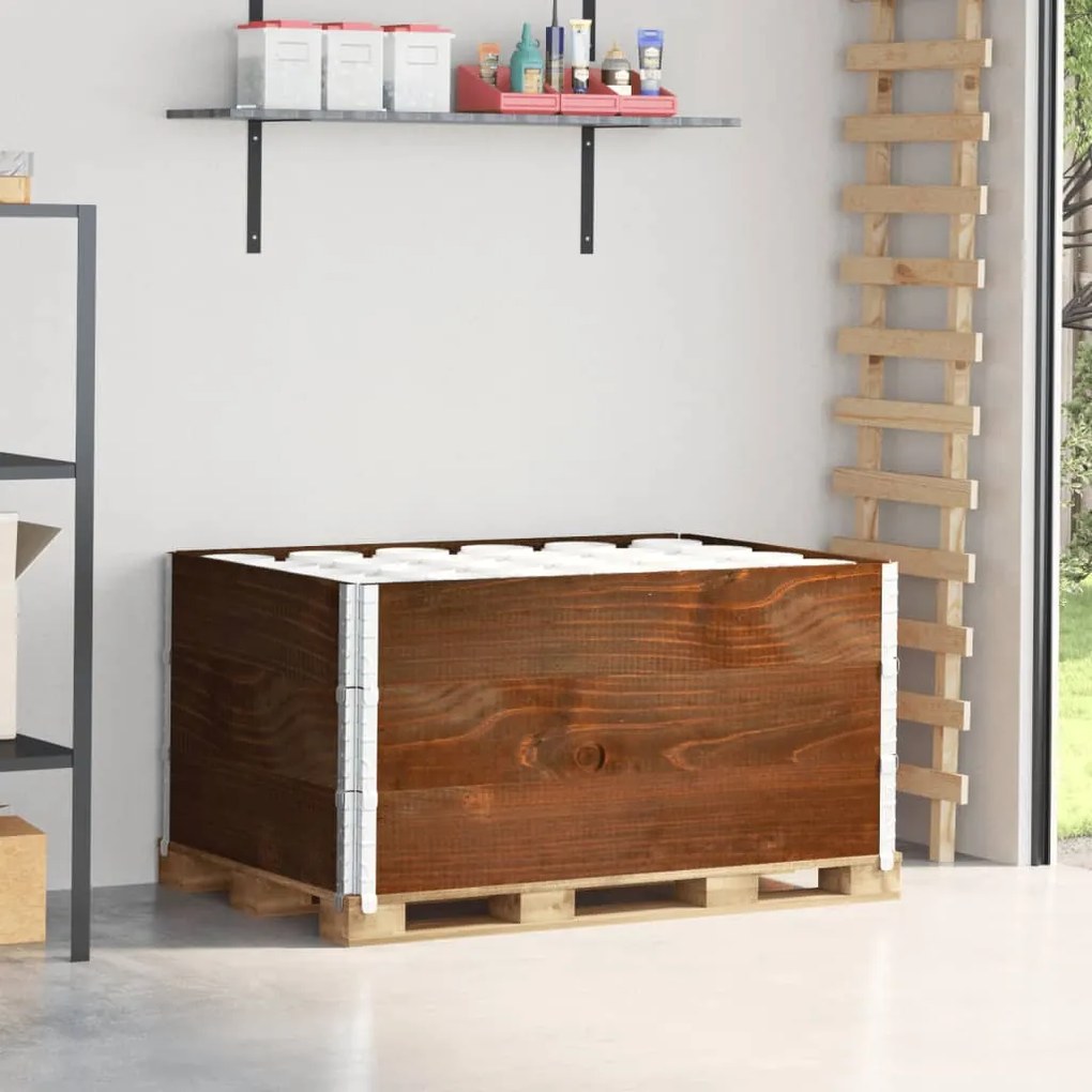 vidaXL Colares p/ paletes 3 pcs 120x80cm madeira pinho maciça castanho