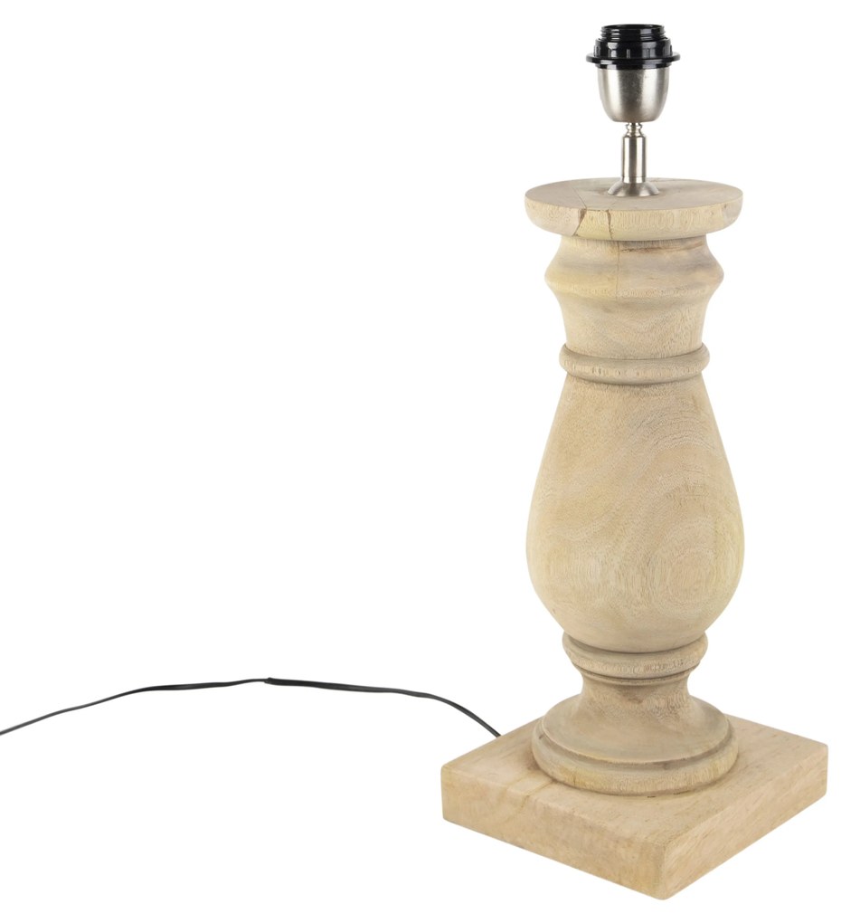 Candeeiro de mesa rústico com abajur de linho bege 50 cm - Catnip Rústico