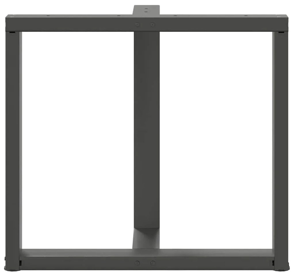 Pés para mesa de jantar em forma de T, 2 peças, antracite, 70x35x(72-7