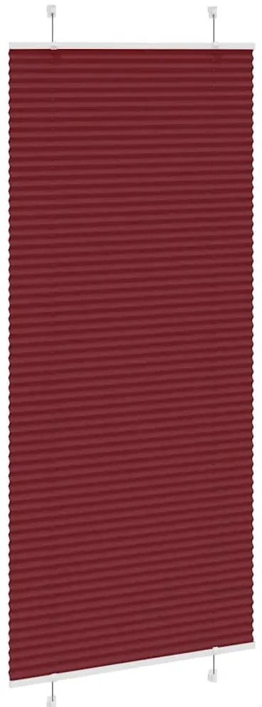 Plissado Cego Bordéus Vermelho 95x200 cm Largura Tecido