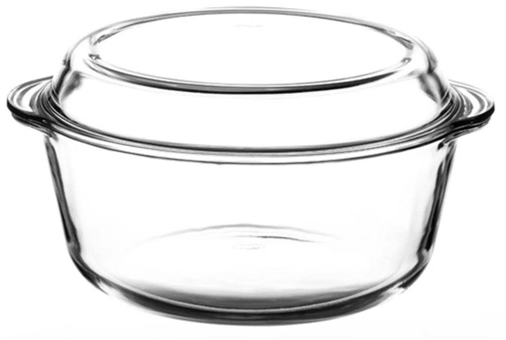 Assadeira Vidro Borcam com Tampa Redonda 3000ml 27X23.9X10cm