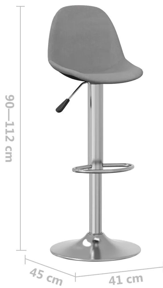 Bancos de bar 2 pcs tecido cinzento