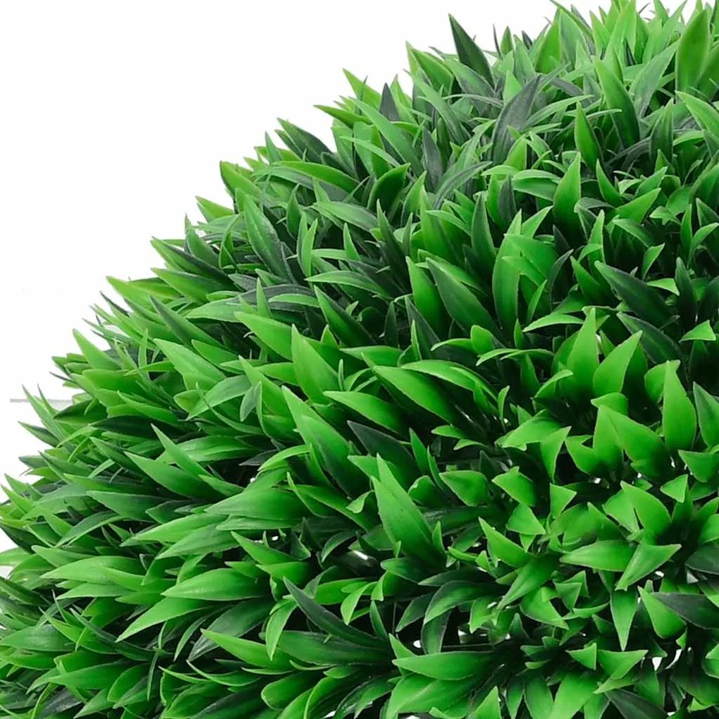 Bolas artificiais de buxo com luzes LED 2 pcs verde 55 cm