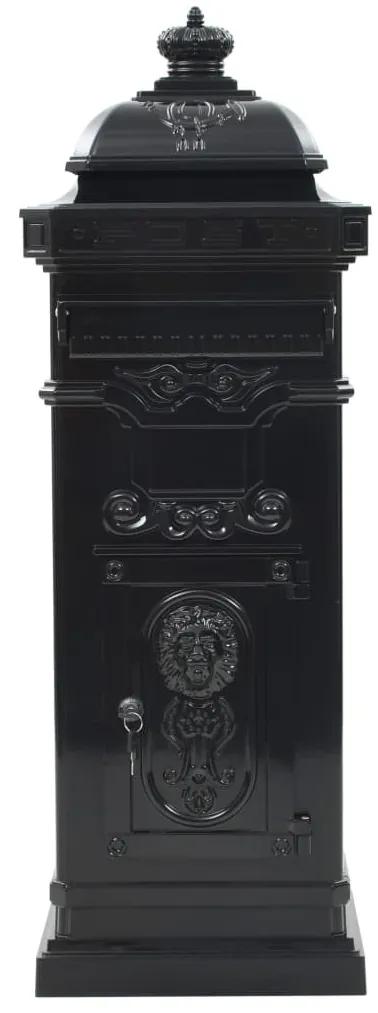 Caixa correio coluna estilo vintage alumínio inoxidável preto