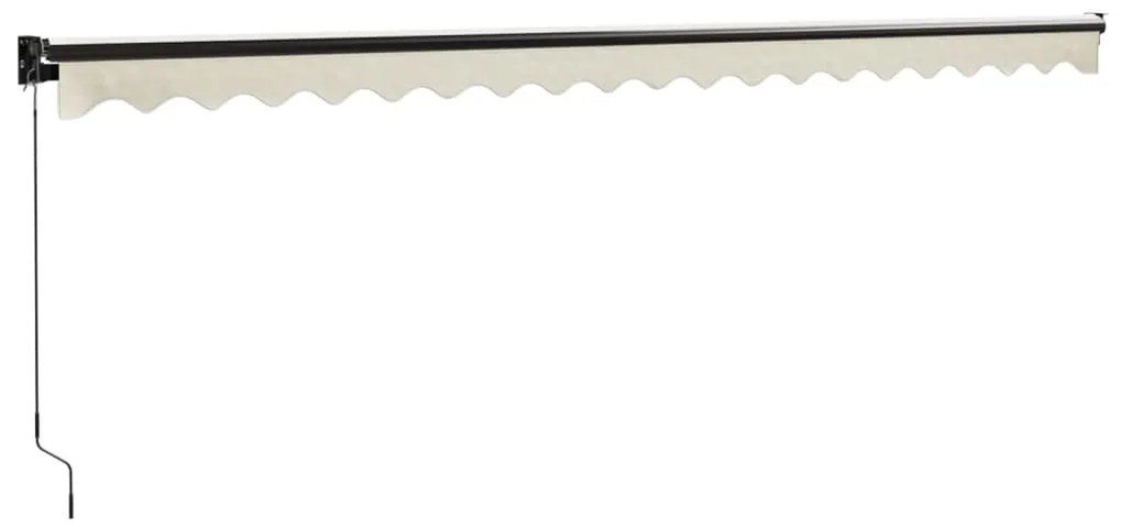 Toldo retrátil 5x3 m tecido e alumínio cor creme