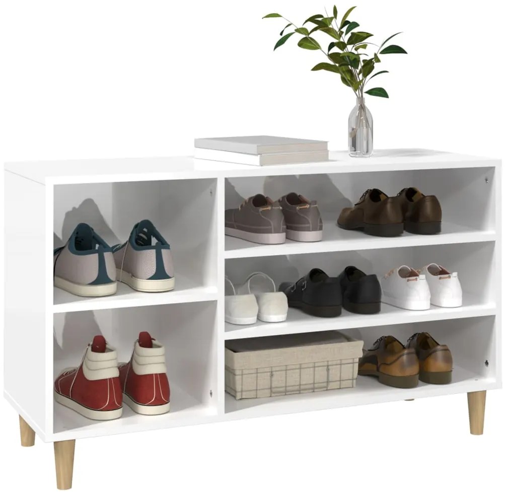 Sapateira 102x36x60 cm derivados de madeira branco brilhante