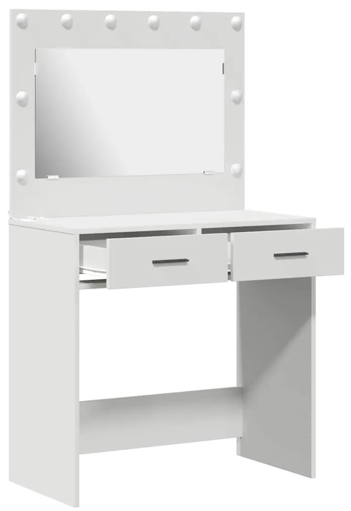 Mesa de Toucador com Luzes LED - Branca, 78.5 x 41 x 135 cm