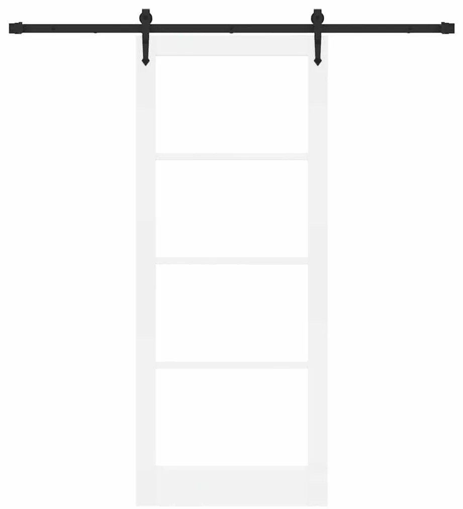 Conjunto de Porta Deslizante vidaXL com Conjuntos de Ferragens Branca
