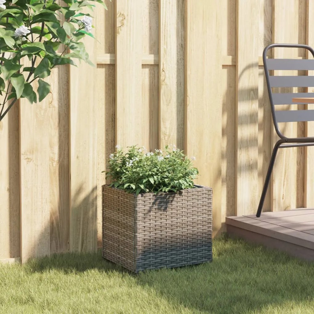 Vaso/floreira de jardim 36x30x32 cm vime PE cinzento
