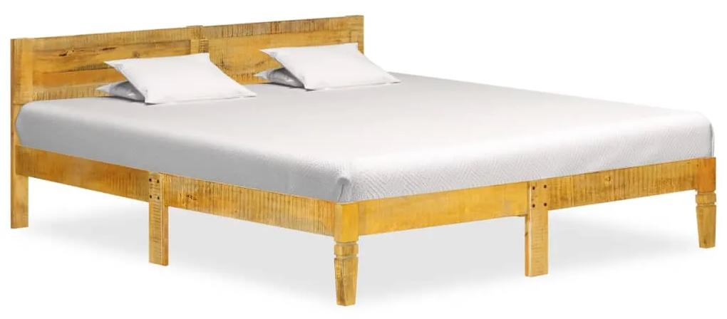 288431 vidaXL Estrutura de cama em madeira de mangueira maciça 140 cm