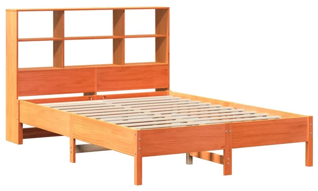 Cama com estante sem colchão 140x190 cm pinho maciço