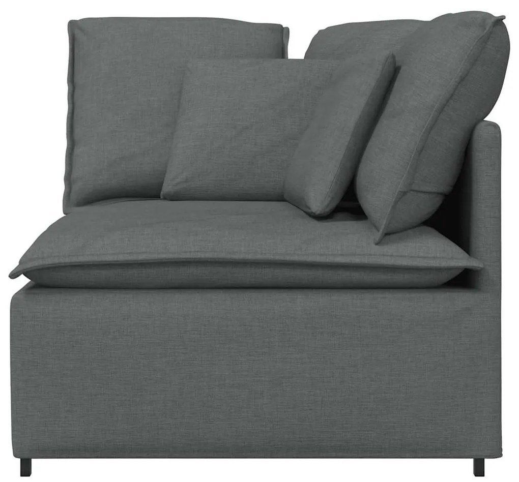 Módulo de sofá canto com almofadas 100 cm cinzento-escuro