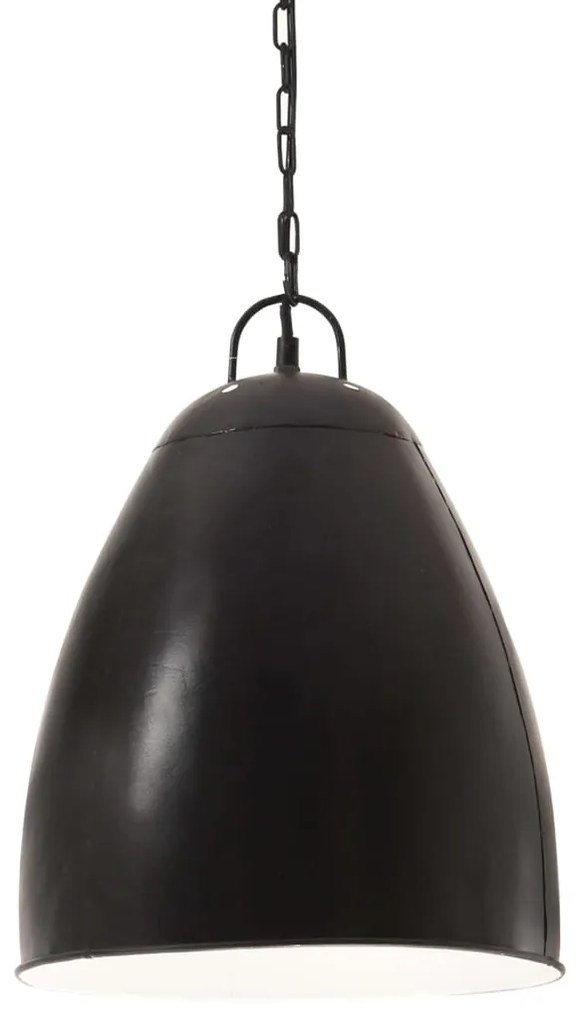 Candeeiro suspenso industrial redondo 25 W 32 cm E27 preto