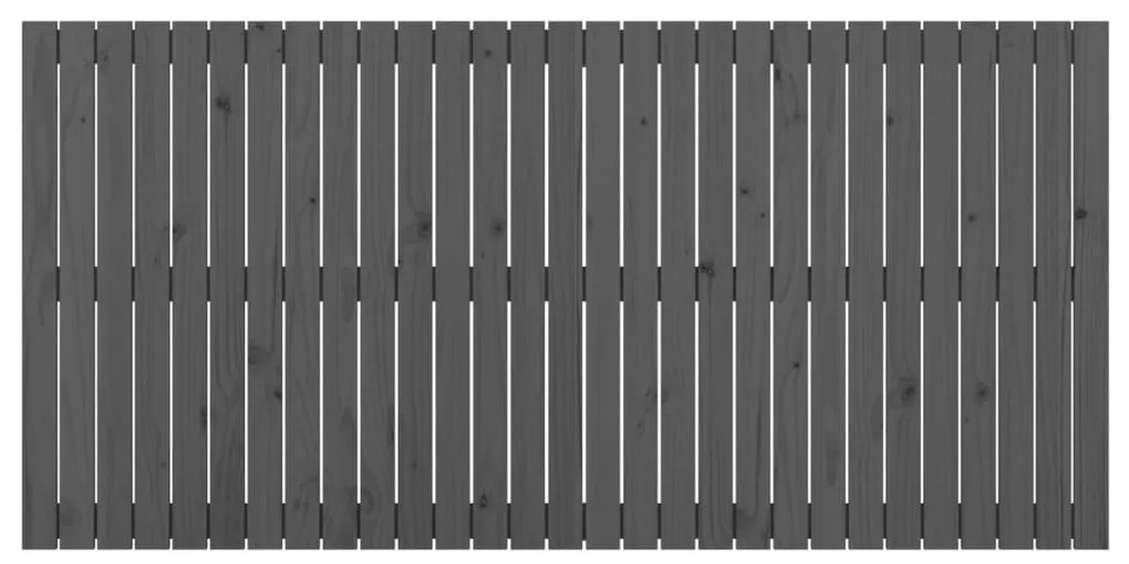 Cabeceira de parede 185x3x90 cm madeira de pinho maciça cinza