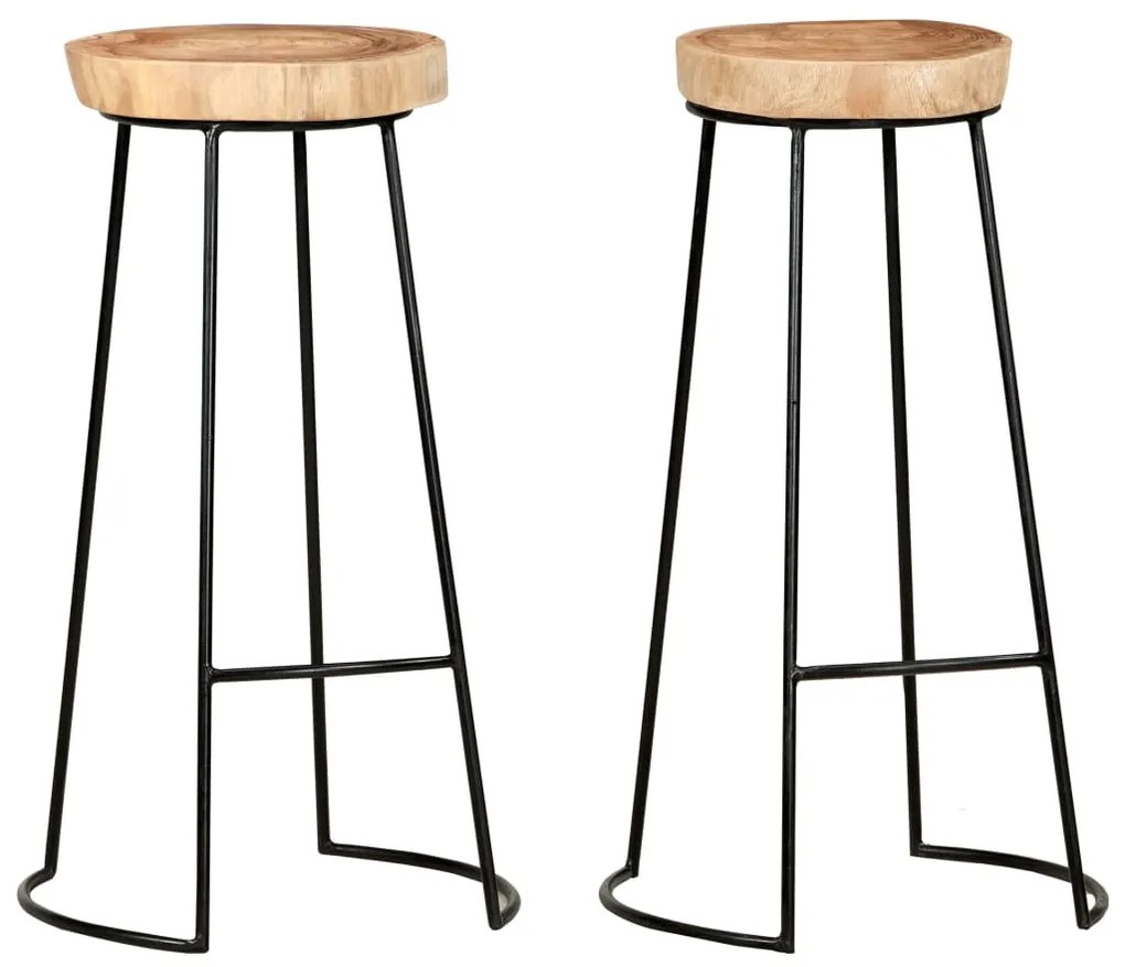 vidaXL Bancos de bar 2 pcs madeira de acácia maciça