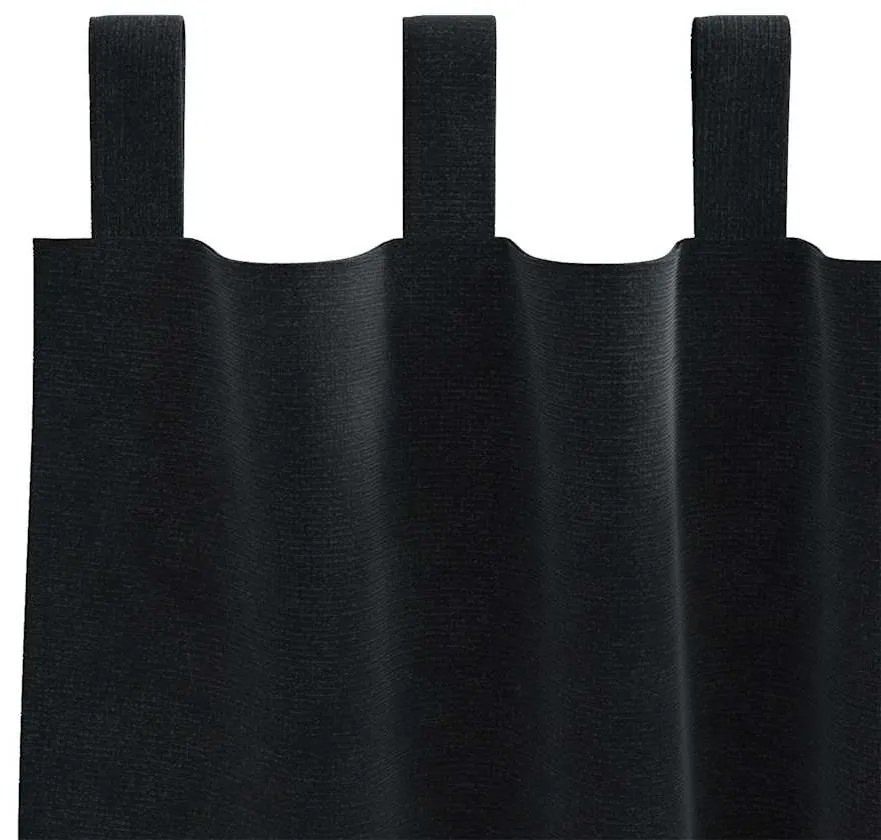 Cortinas Blackout vidaXL com Laços de Pendurar 2 pcs Veludo Preto