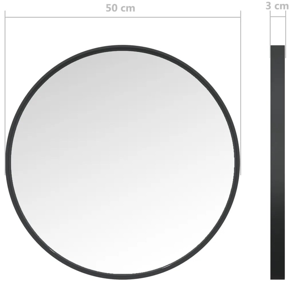 Espelho de parede 50 cm preto
