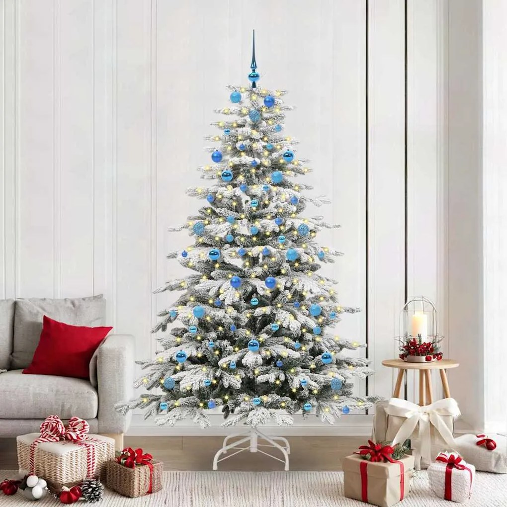 vidaXL Árvore de Natal Articulada Artificial Branco 210 cm PE e PVC