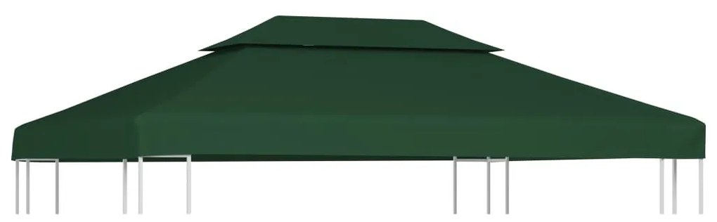 vidaXL Cobertura de substituição p/ gazebo 310 g/m² verde 3x4 m