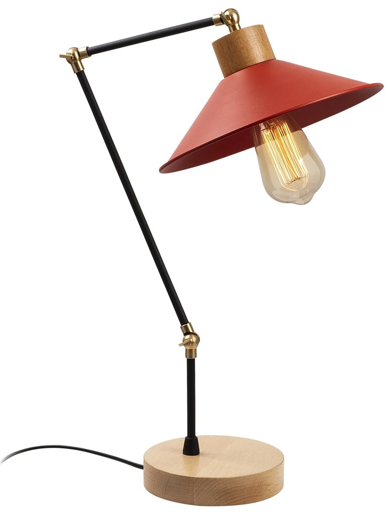 Candeeiro de Mesa Manavgat – Vermelho – 24 cm de Diâmetro, 52 cm de Al